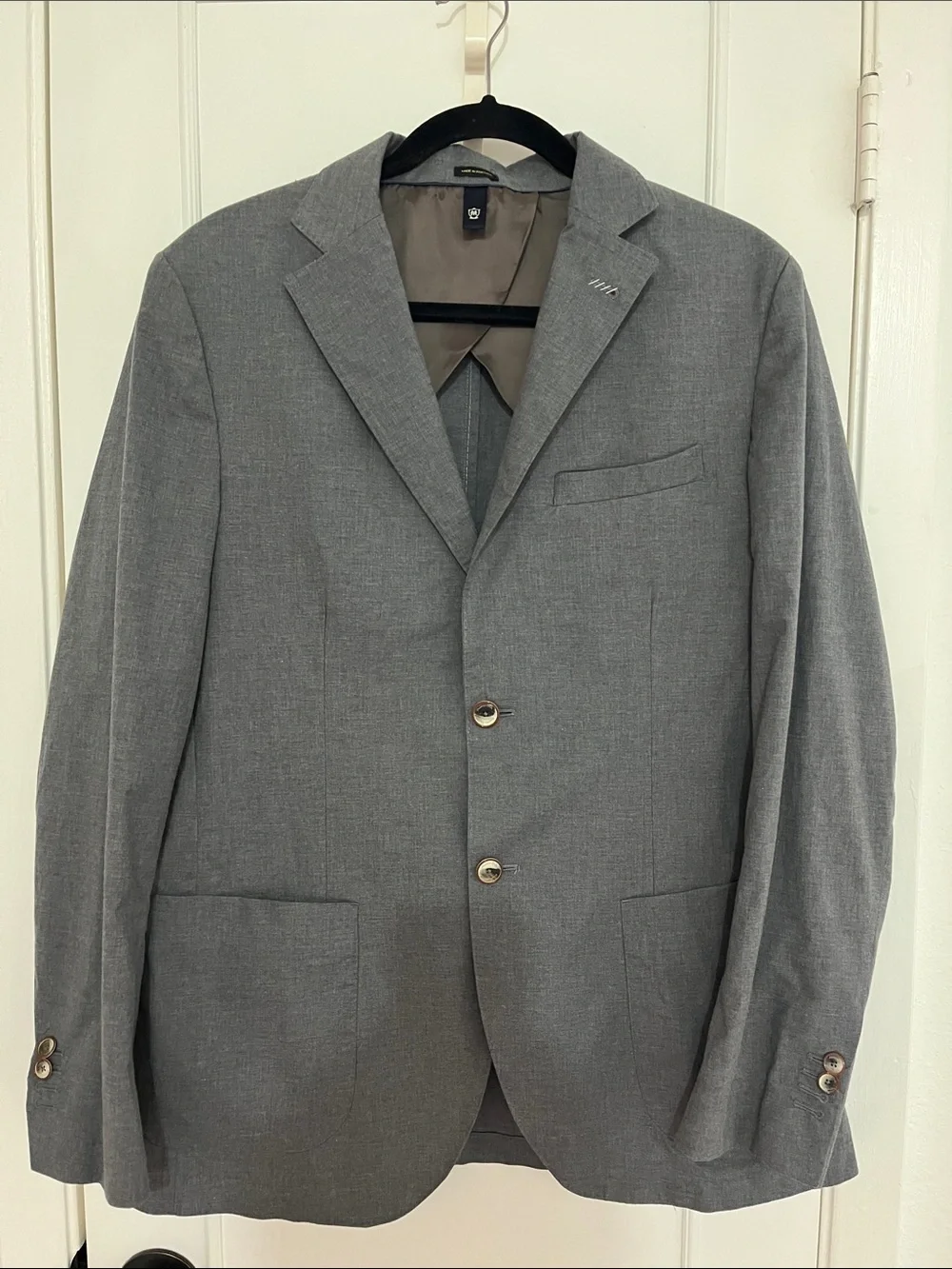Massimo Dutti Men's Light Gray Two-Button Blazer